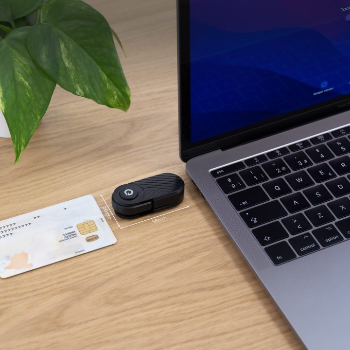 TooQ Smart Card Reader, Electronic ID, USB-C, Black