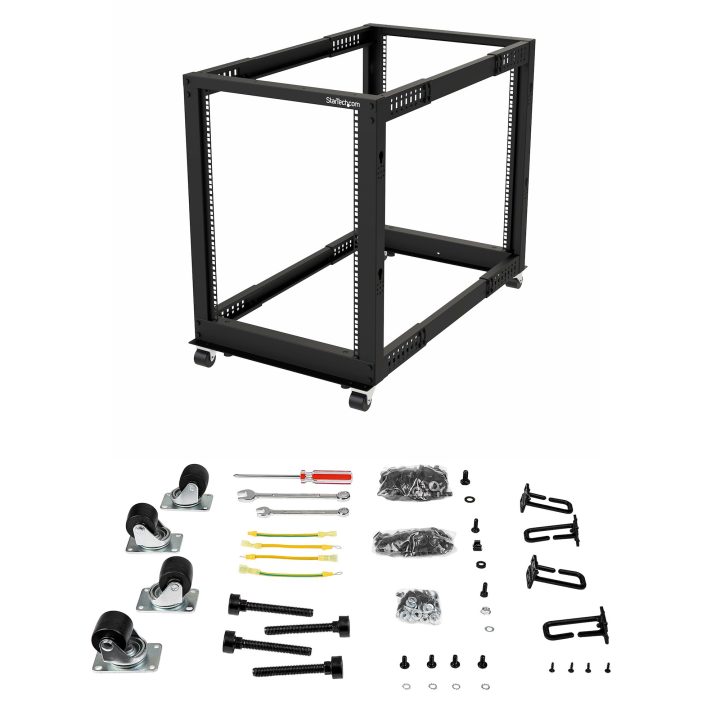 StarTech.com 15U Mobile Open Frame 4-Post Server Rack - 19-Inch…