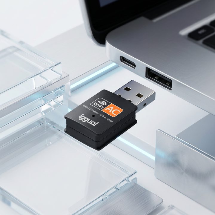 iggual Adaptador USB Wi-Fi 600 Mbps dual 2.4G/5G