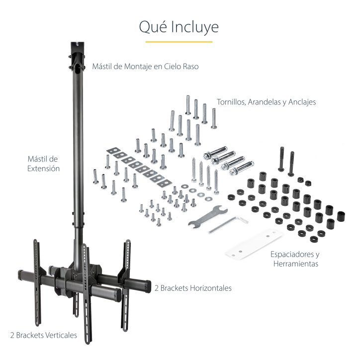 StarTech.com Ceiling Mount for 2 TVs - Back-to-Back Ceiling Mount for…