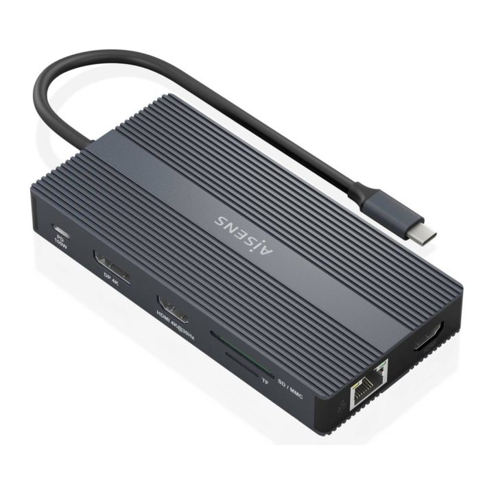 AISENS USB-C Dock 12 em 1, USB-C para 2xHDMI, 1xDisplayport, 1xRJ45…