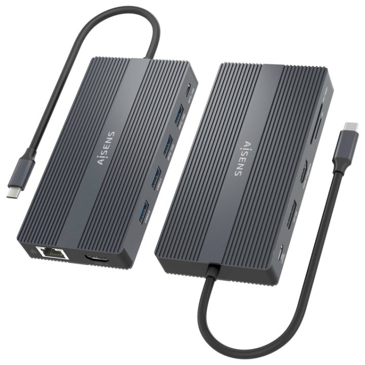 AISENS USB-C Dock 12 em 1, USB-C para 2xHDMI, 1xDisplayport, 1xRJ45…