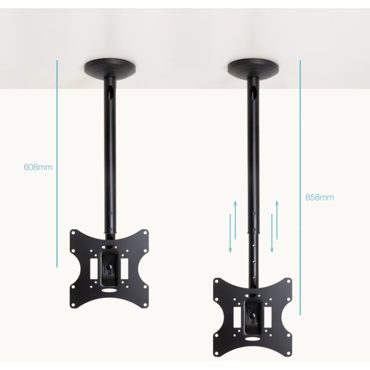 TooQ Ceiling Mount for 23”-42” Screens, Black