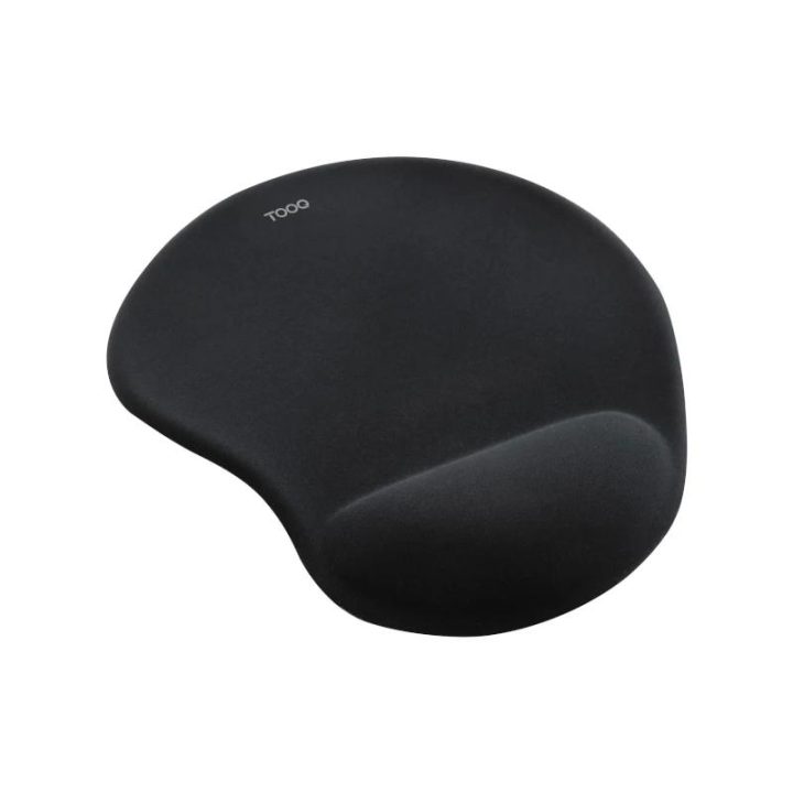 TooQ Ergonomic Mouse Pad with Gel Wrist Rest, Black