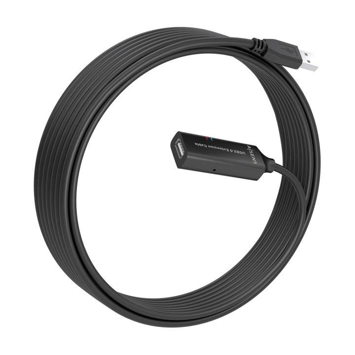 AISENS Cable USB 2.0 Prolongador con Amplificador, Tipo A/M-A/H…