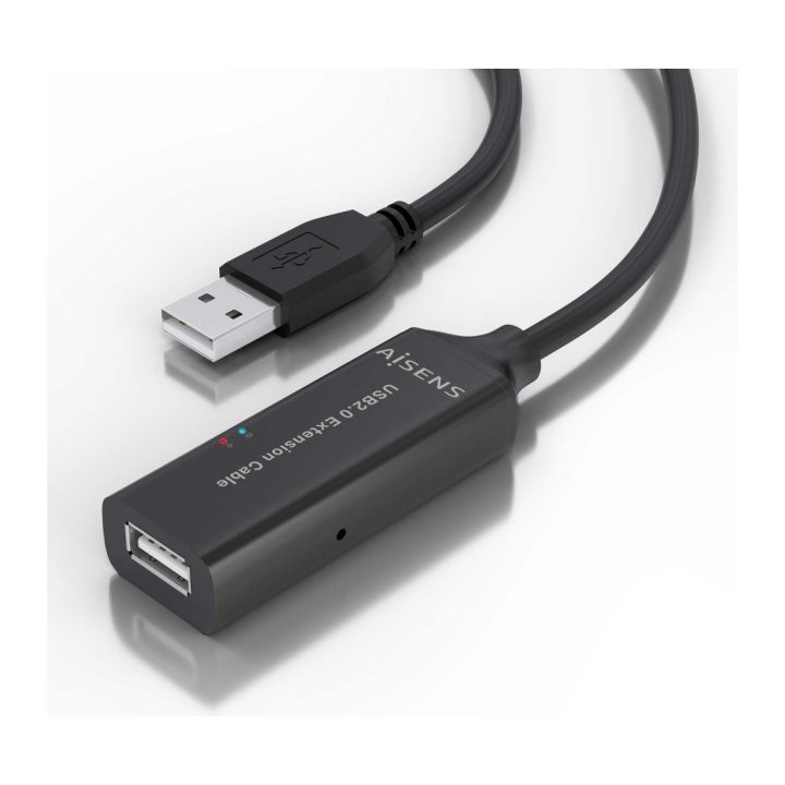 AISENS Cable USB 2.0 Prolongador con Amplificador, Tipo A/M-A/H…
