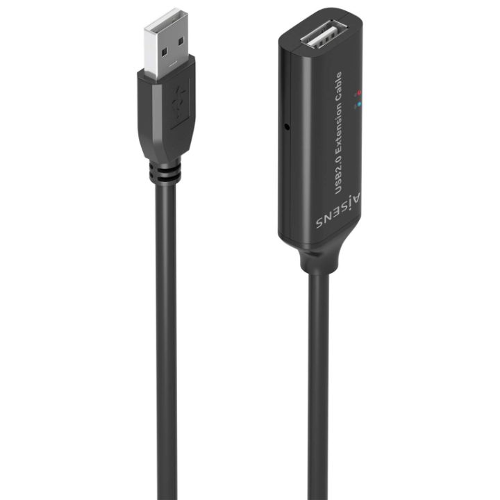 AISENS USB 2.0 Extension Cable with Amplifier, Type A/M-A/H, Black…