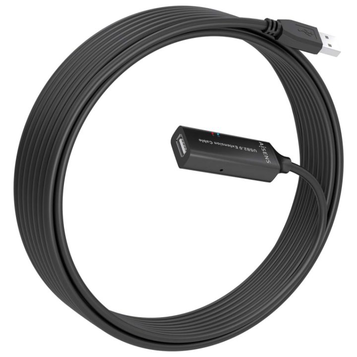 Cabo USB 2.0 Prolongador AISENS com Amplificador, Tipo A/M-A/H…