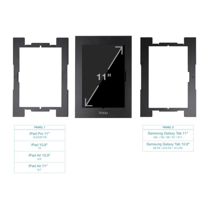 TooQ Moldura Antifurto para Tablets de 11”, Preto