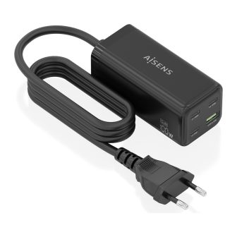 AISENS Carregador de Mesa GaN 100W, 3x USB-C PD3.0 QC4.0 QC5.0, 1x…