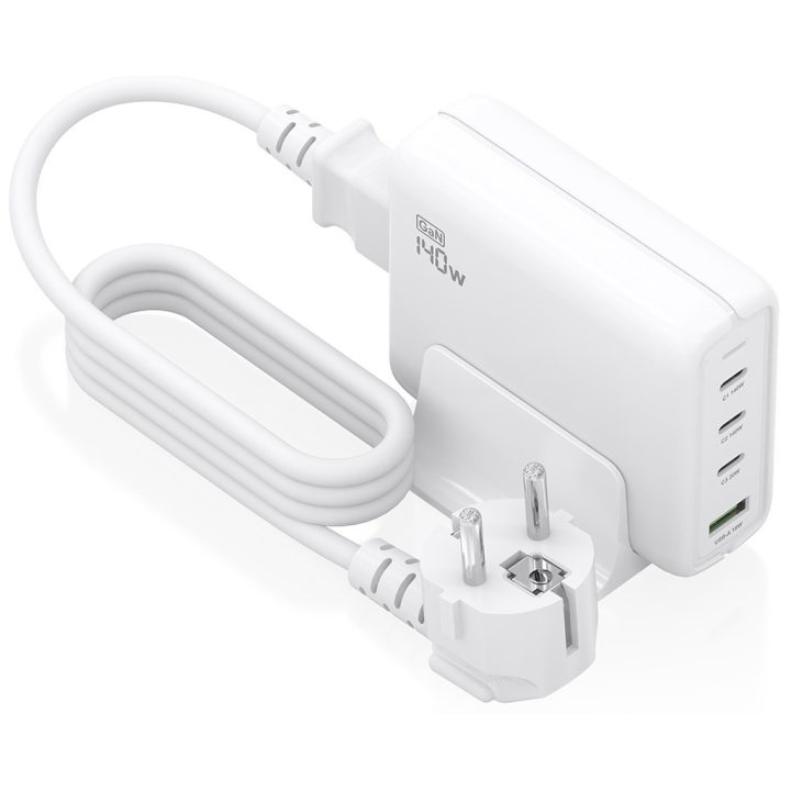 AISENS Carregador de Mesa GaN 140W, 3x USB-C PD3.1 QC4.0 QC5.0, 1x…