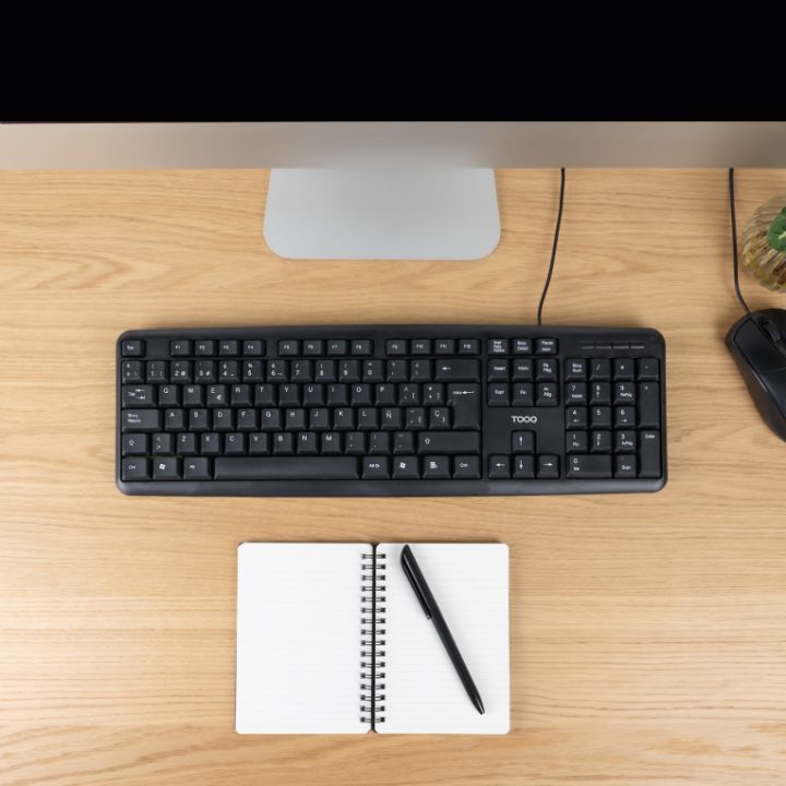 Teclado USB TooQ, 104 teclas, Preto