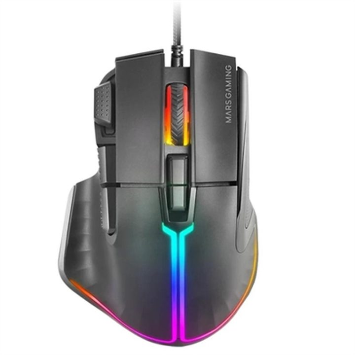 Mars Gaming MM-XT, Ratón Gaming RGB, Diseño Ergonómico con Reposa…