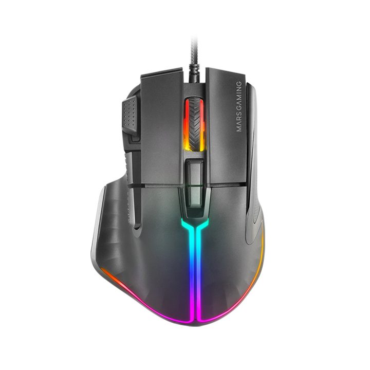 Mars Gaming MM-XT, Ratón Gaming RGB, Diseño Ergonómico con Reposa…
