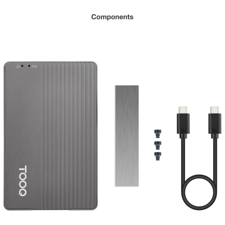 TooQ Caja externa para SSD M.2 NVMe/SATA + HUB USB-C 3.2 Gen2 con 2x…