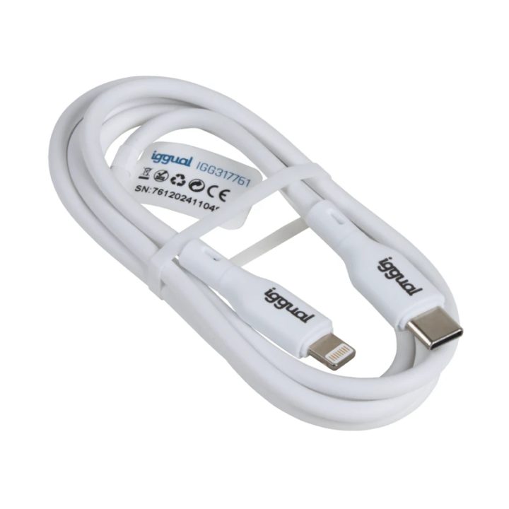 iggual cabo USB-C/Lightning 100 cm branco Q3.0 3A