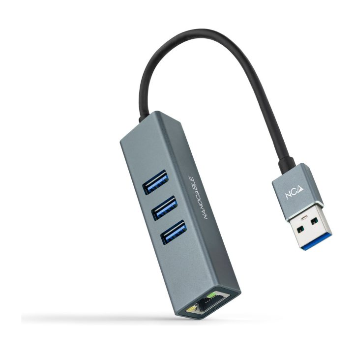Nanocable Conversor USB 3.0 a Ethernet Gigabit + 3XUSB 3.0, Aluminio…