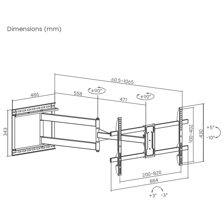 AISENS Soporte Pro Giratorio, Inclinable y Nivelable para Monitor/TV…