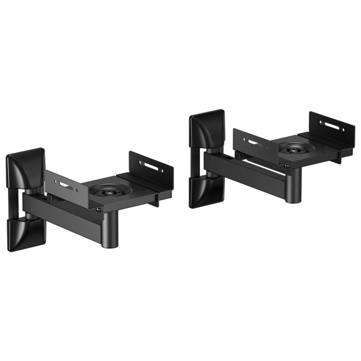 AISENS Universal Swivel and Tilt Wall Mount for Speakers, Black
