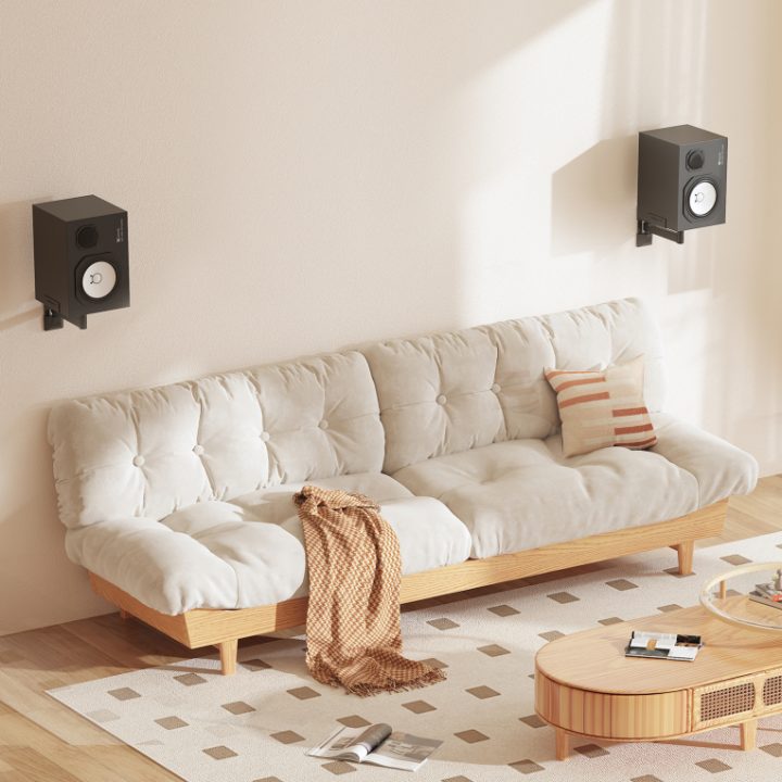 AISENS Universal Swivel and Tilt Wall Mount for Speakers, Black