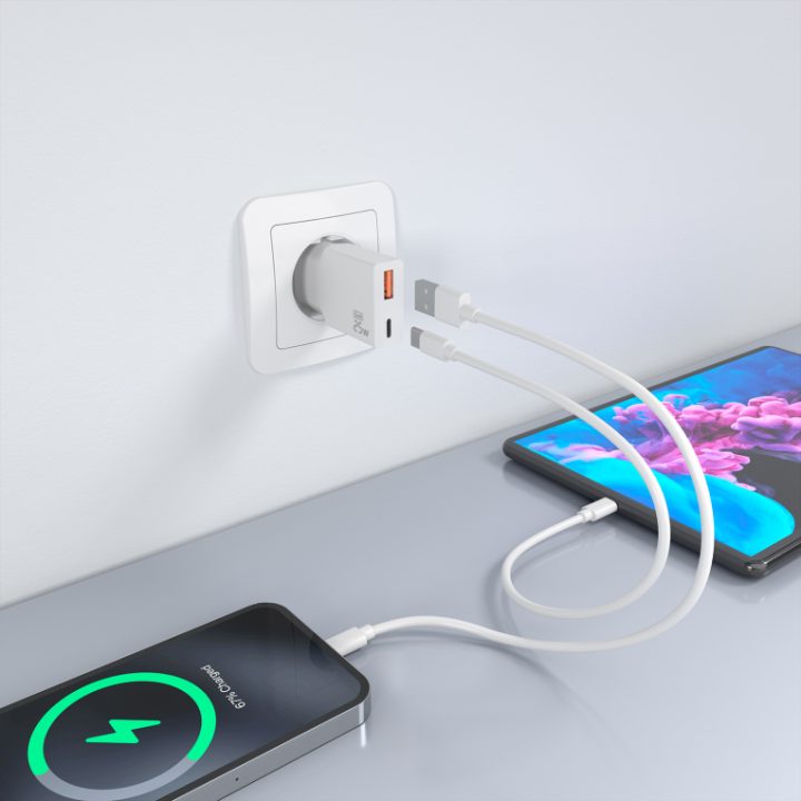 AISENS Carregador Ultra Fino GaN 25W, 1xUSB-C PD3.0 QC4.0, 1xUSB-A…
