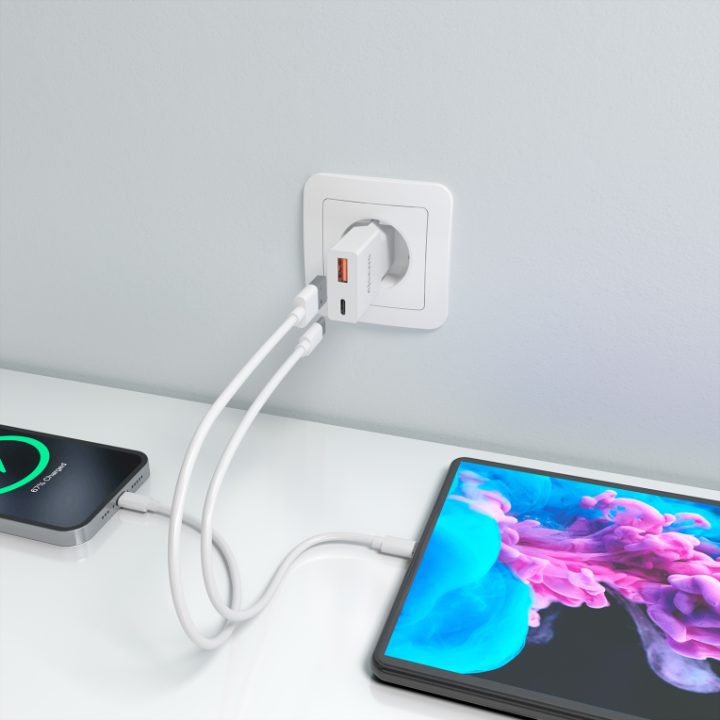 AISENS Ultra Slim GaN 25W Charger, 1xUSB-C PD3.0 QC4.0, 1xUSB-A…