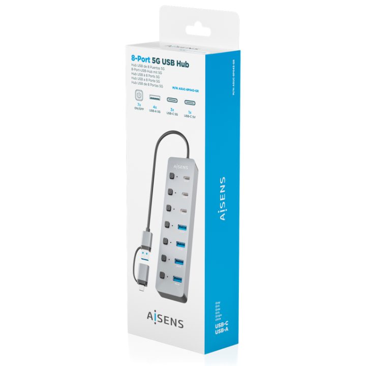 AISENS Hub USB3.1 Gen1 USB-C USB-A…