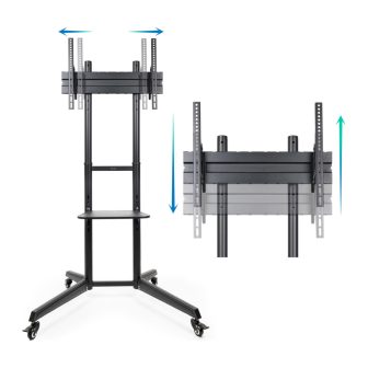 TooQ RAMSÉS Suporte de Chão com Rodas para Ecrãs 37"- 70", Preto