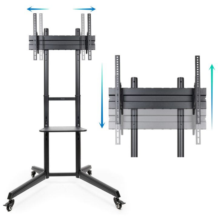 TooQ RAMSÉS Floor Stand with Wheels for 37"-70" Screens, Black