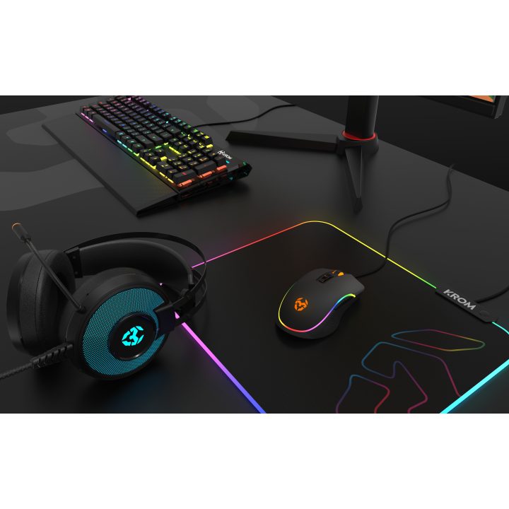 Krom Knout RGB Negro Alfombrilla de ratón para juegos (NXKROMKNTRGB)