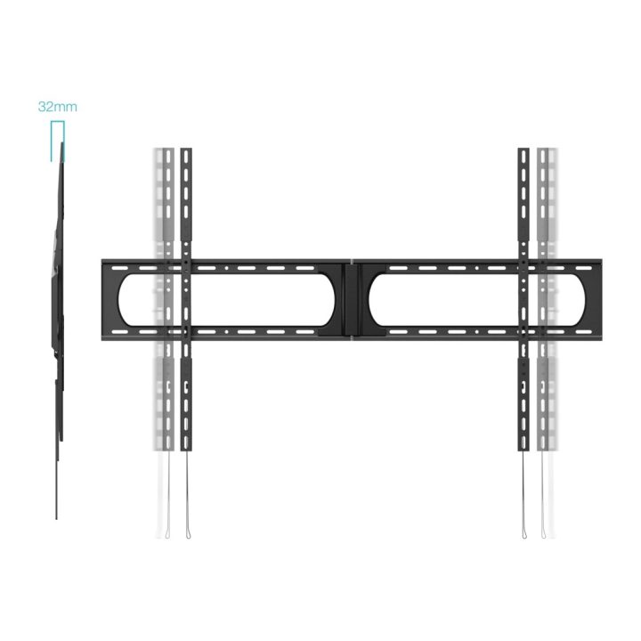 TooQ Suporte de Parede Fixo para Ecrãs 37”-140”, Preto