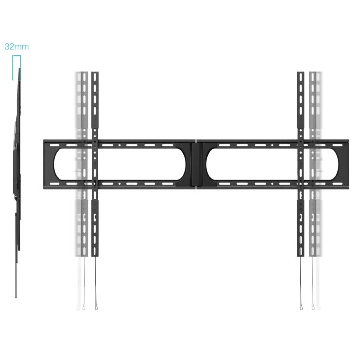 TooQ Suporte de Parede Fixo para Ecrãs 37”-140”, Preto