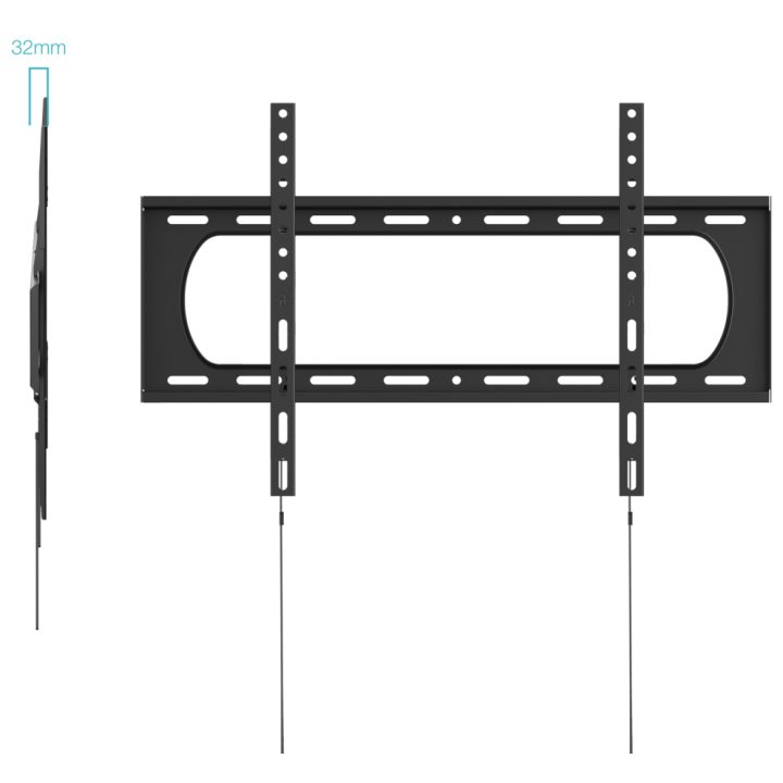 TooQ Fixed Wall Mount for 37"-140" Screens, Black