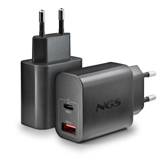 NGS ERA 20W BLACK Universal Black AC Fast Charging Indoor