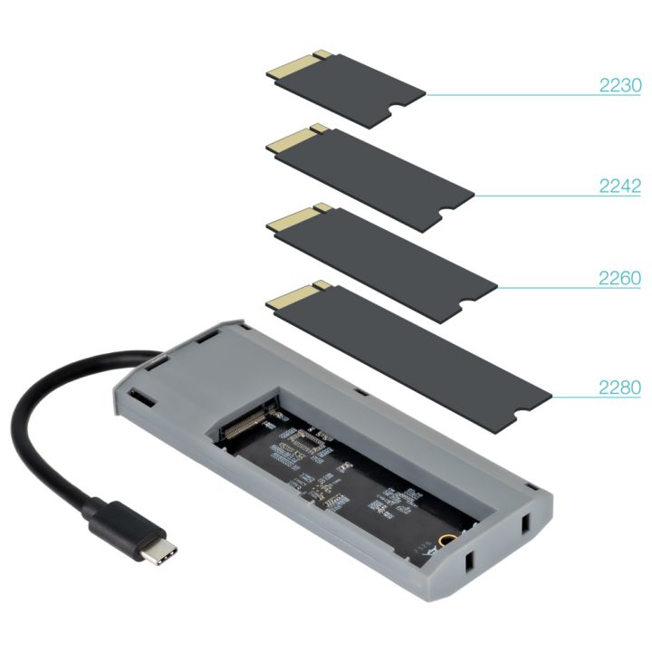 TooQ External Enclosure for M.2 NGFF/NVMe SSD + USB 3.2 Gen2 HUB with…