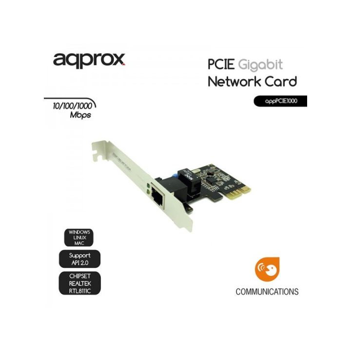 Approx! APPPCIE1000 Placa de Rede Gigabit PCI-E LP