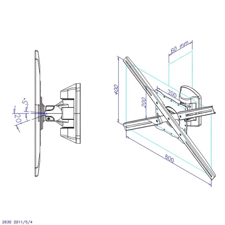 Phoenix technologies Articulated Wall Mount for TV Screen, Rotation…