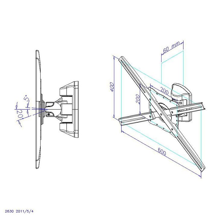 Phoenix technologies Articulated Wall Mount for TV Screen, Rotation…