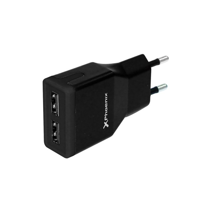 Phoenix technologies USB Charger 5V 2 Outputs 2A with Micro USB Cable