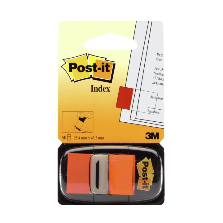 Blister dispenser 50 orange index tabs 25.4x43.2mm 680-4 Post-it…
