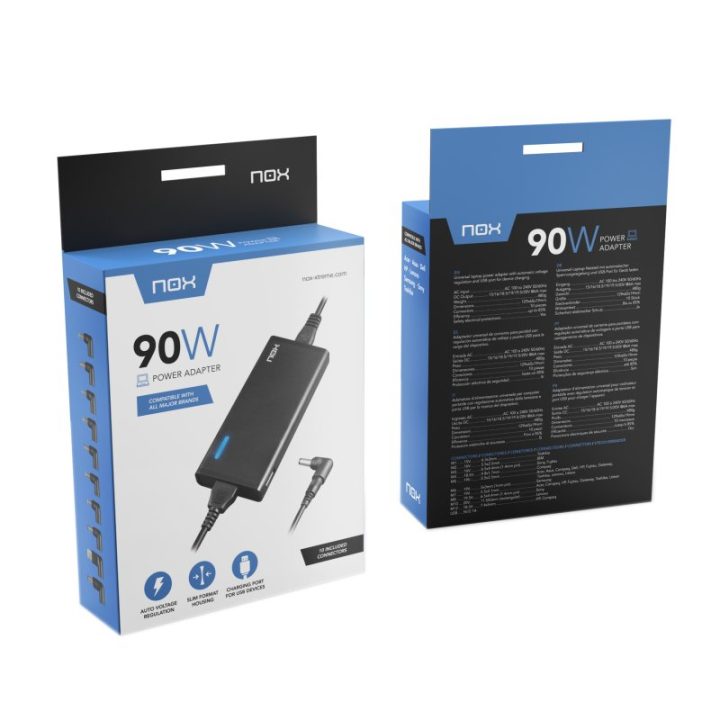 Nox Carregador para portátil 90W USB (NXPWR90NB)