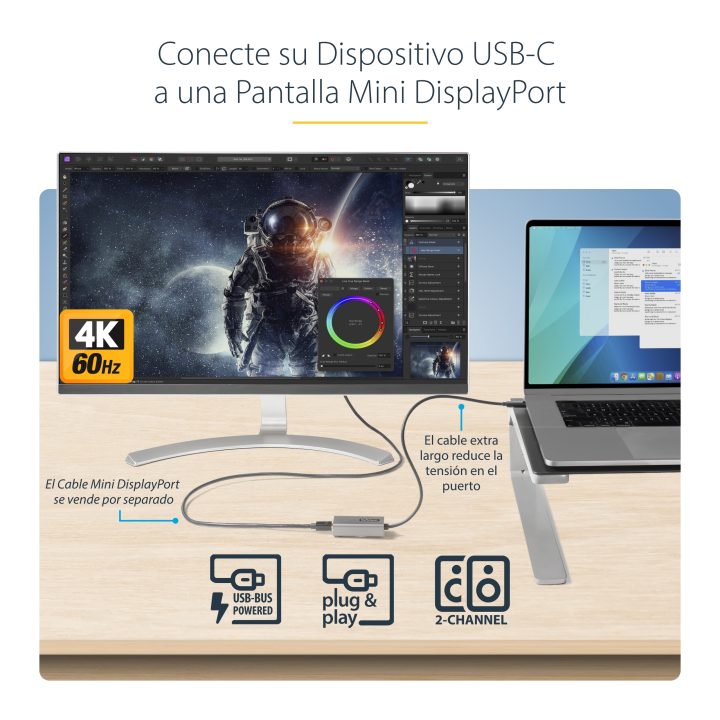 StarTech.com USB-C to Mini DisplayPort Adapter - USB Type-C to…