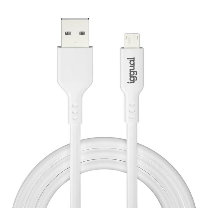 iggual cabo USB-A/micro-USB 100 cm branco