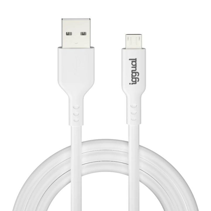 iggual cabo USB-A/micro-USB 100 cm branco