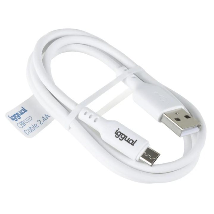 iggual USB-A to micro-USB cable 100 cm white