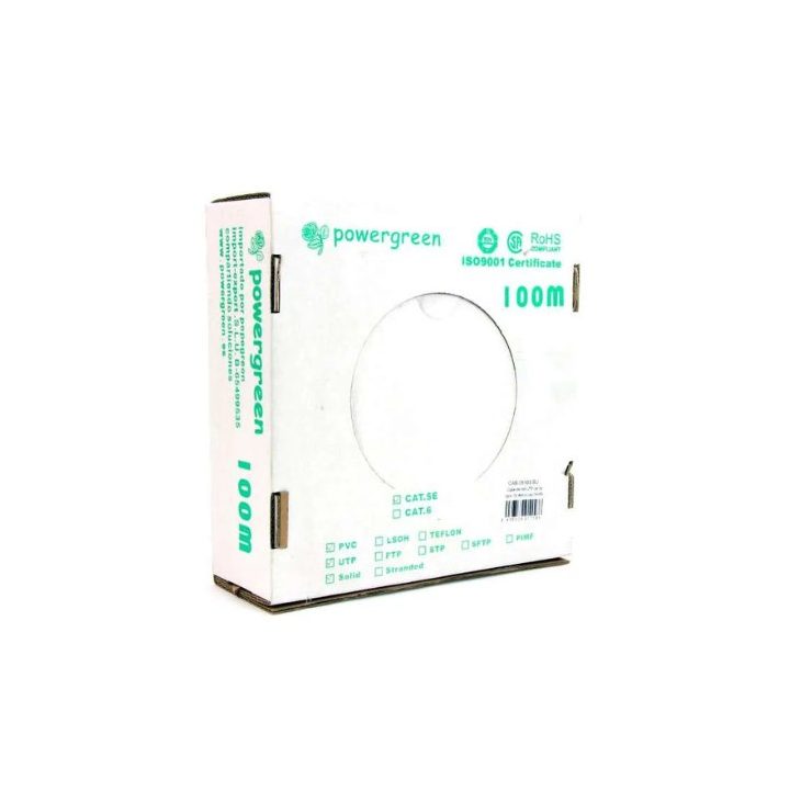 Bobina de cable Pepegreen CAT5E 100m rigido (CAB-05100-BU)
