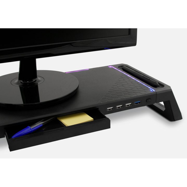 Deep Gaming DEEPGAMING Monitor Stand with 4USB Hub + RGB Lighting