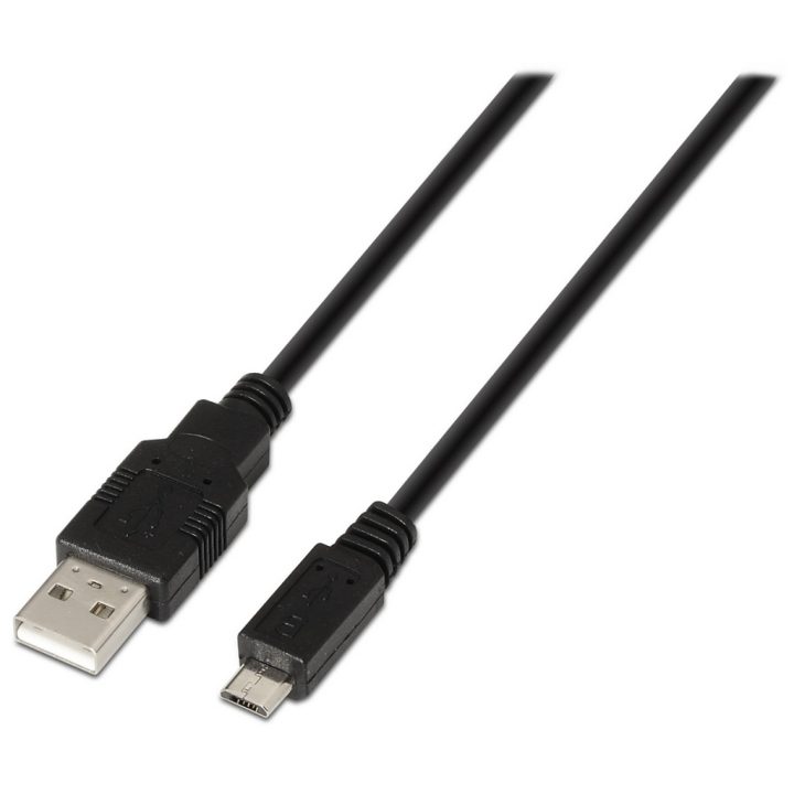 AISENS A101-0027 cabo USB USB 2.0 0,8 m USB A Micro-USB B Preto