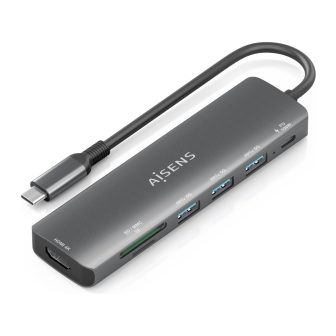 AISENS USB-C Dock 7 en 1, USB-C A, 1x HDMI, 3x USB-A, 1x USB-C PD…