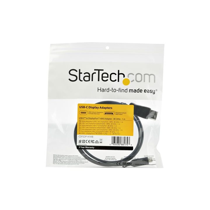 StarTech.com 1m USB-C to DisplayPort 1.4 Cable - USB Type C Video…